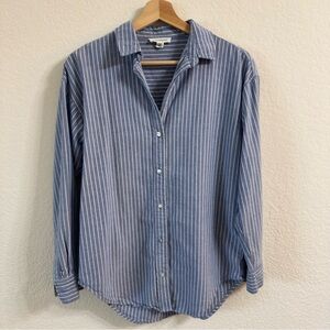 BeachLunchLounge Women’s Striped Button Up Shirt – XS